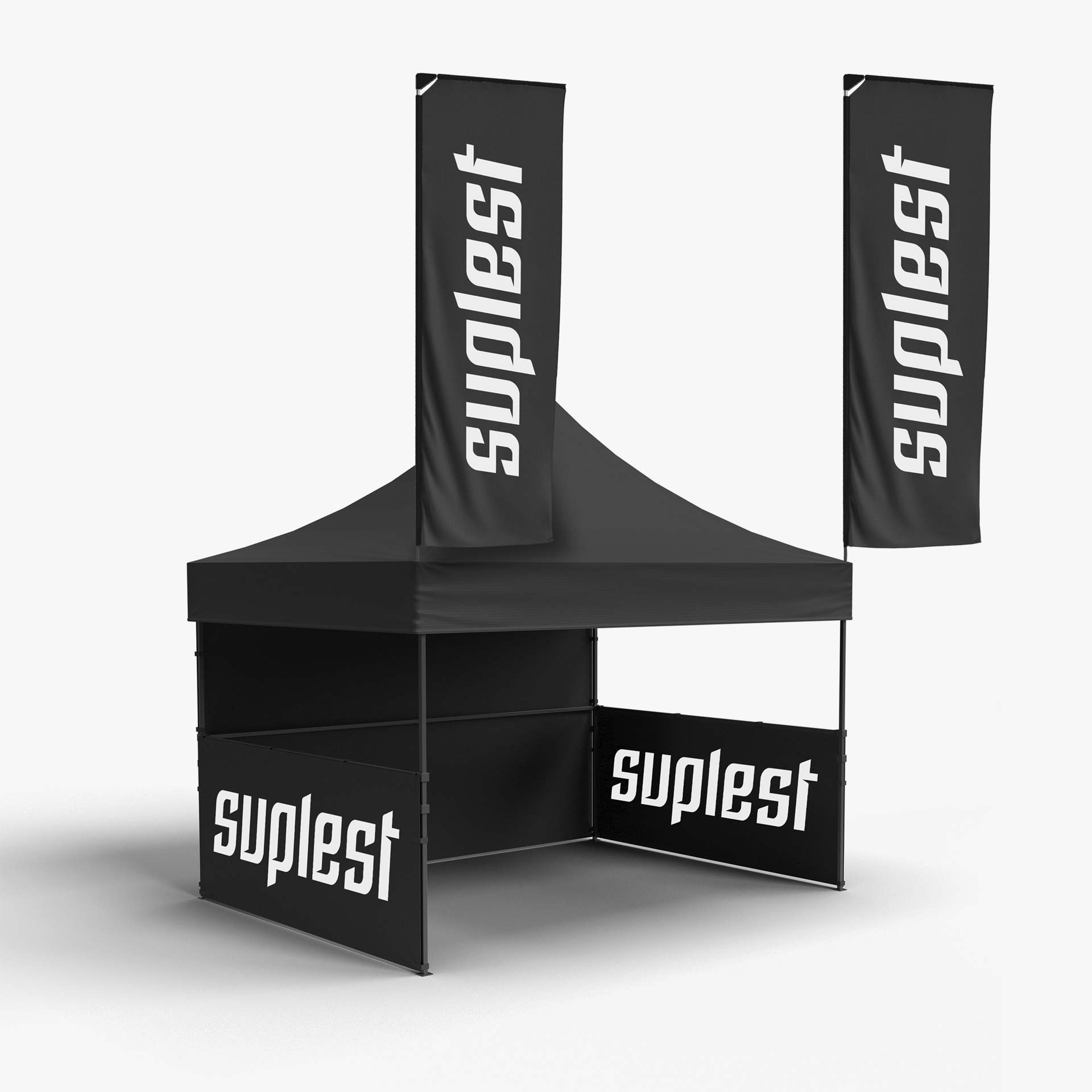 POS suplest Tent with 2 Flags